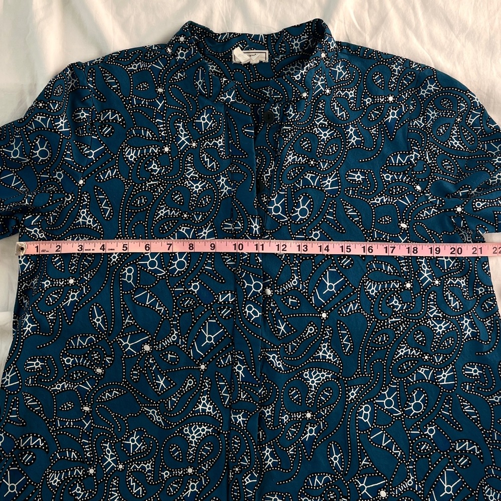 Zuri Made in Kenya Blue Print Patterned Cotton Dress Size Medium - Picture 7 of 8